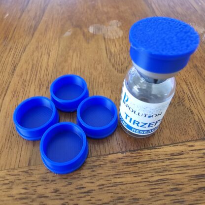 3ml Vial Caps for Peptide Storage - set of 5 blue