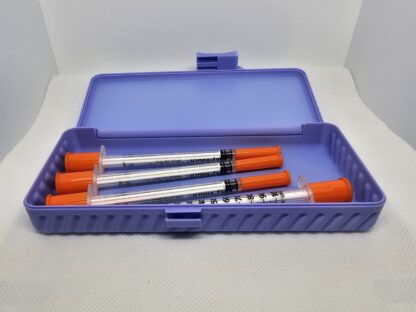 syringe storage box - purple